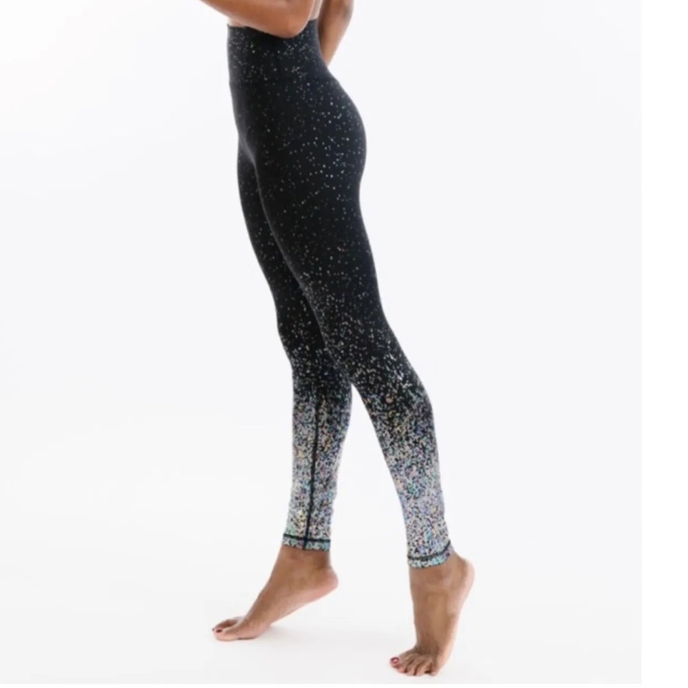 ZYIA Black and Multicolor Speckled Leggings